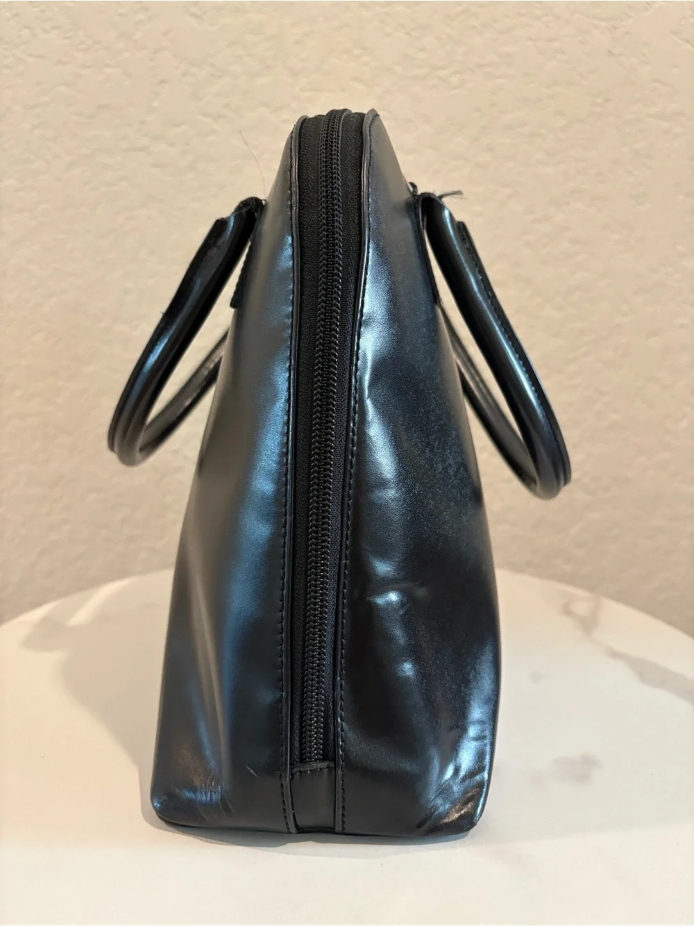 Burberry Black Leather Women's Dome Satchel Tote Bag